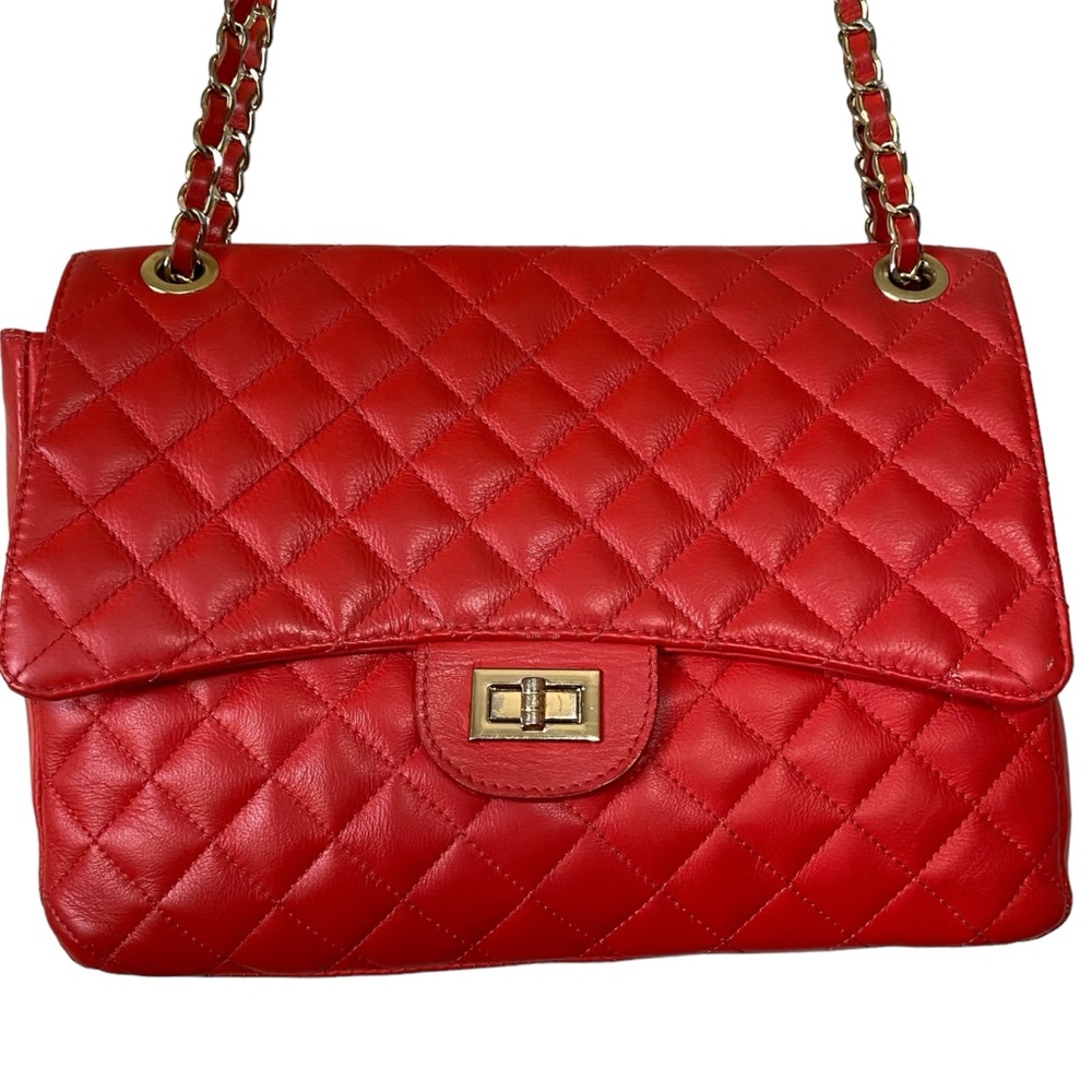 Chiara Ferretti Red Quilted Handbag